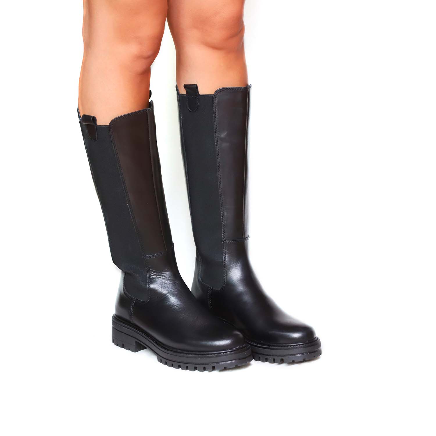 Club Style Stivale Elastico Pelle Nero